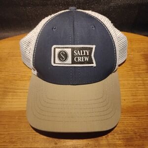 Salty Crew Navy and Tan Trucker Hat